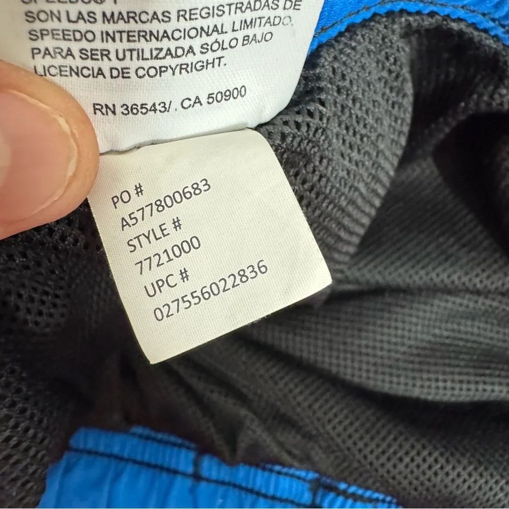 Speedo Swim Trunks Mens Medium Black Blue Water‎ Shorts Net Swimming Pool Adult